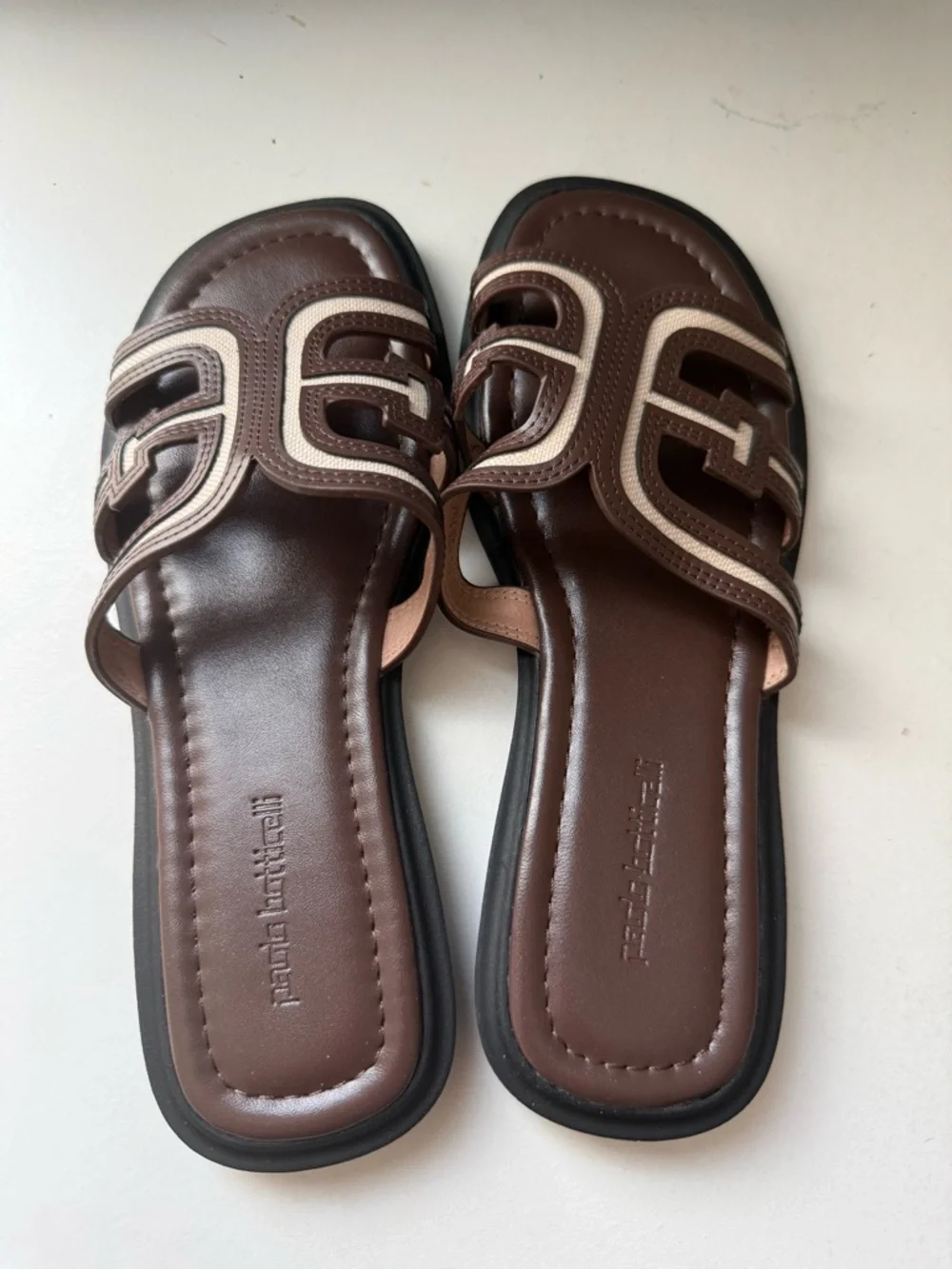Women's Brown Slide Sandals, size 6